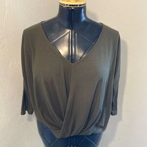 Charlotte Russe Hunter Green Twist Front Top